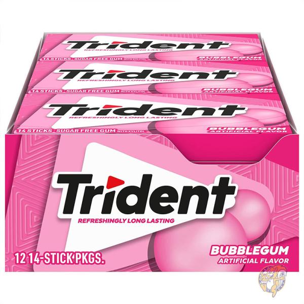 Trident トライデント バブルガム シュガーフリーガム お菓子 14個入り12パック 12546011440