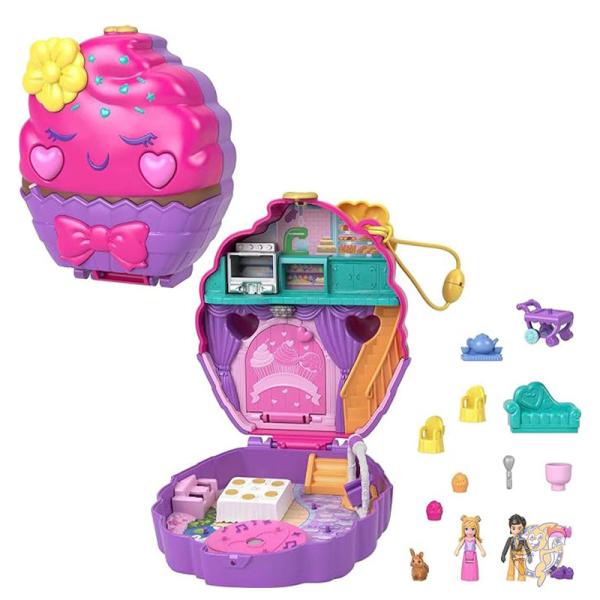 ポリーポケット Polly Pocket コンパクト型 ドールハウスセット サムシングスウィートカップケーキ HKV31