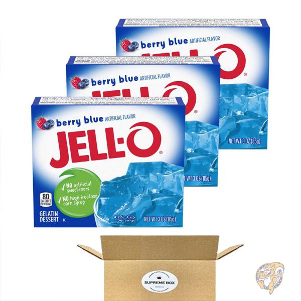 ジェロ Jell-O ゼリー ベリー ブルー ゼラチン ミックス 85g 3 個パック SUPREME BOX シュプリームボックス