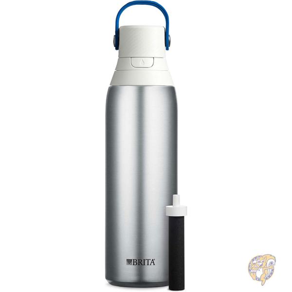 断熱ウォーターボトル フィルター/ストロー付き ステンレススチールメタル 566g TU_36393 Brita ブリタ