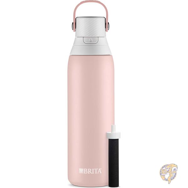 断熱ウォーターボトル フィルター付き ステンレススチールメタル ストロー付き 566g TU_30856 Brita ブリタ