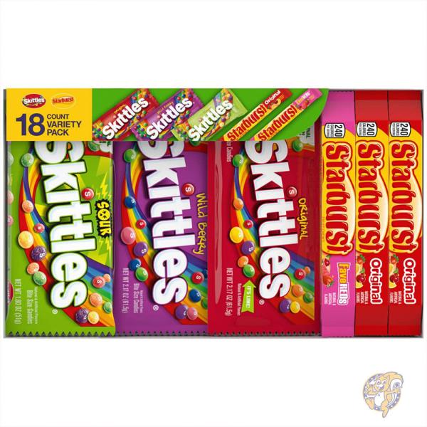 Skittles スキットルズ & スターバースト チューイ キャンディ アソート1050g 18個入り 10022000263350