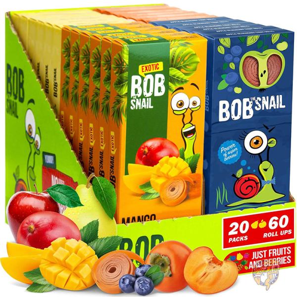 楽天アメリカ輸入ランドフルーツ ロールアップ お菓子 バラエティパック 20個 グルテンフリー ビーガン Bob Snail ボブ・スネイル