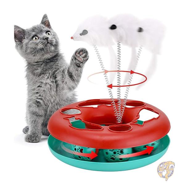 猫 おもちゃ 動くネズミ ローラートラック エクササイズボール付 ペット用品 A1 Pawzone