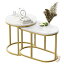 ネストコーヒーテーブル 2 個セット ラウンド 大理石 木製テーブル サイドテーブル HM2383 VILAWLENCE
