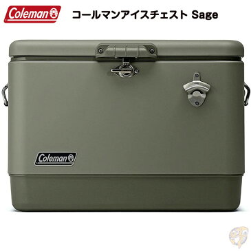 Coleman クーラーボックス　54QT スチールベルト Sage セージ Steel Belted Cooler コールマンアイスチェスト　Ice Chest コールマンクーラーボックス　Sageカラー コールマンスチールベルト キャンプ　アウトドア　レジャー　ピクニック　バーベキュー　アメリカ輸入