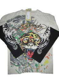 ED HARDY/エドハーディーBOY'S ロンT　タイガーwhite