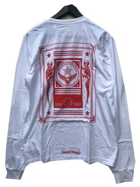 LXXLサイズのみCHROME HEARTSクロムハーツFOTIロングスリーブTシャツwhite/red