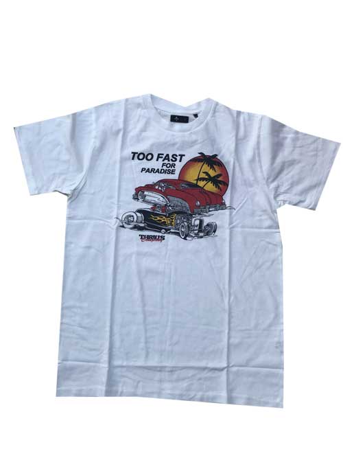 THRILLSスリルズTOO FAST MERCH FIT TEE　whiteグラフィックモデル