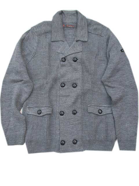 BEN SHERMAN/ベンシャーマンダブルボタンニットカーデ　grey