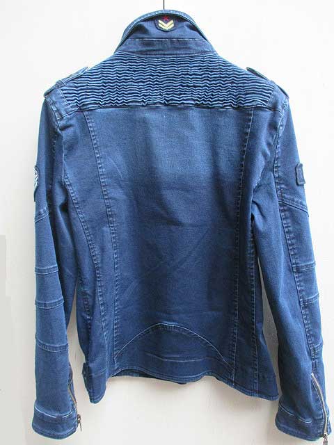 RON TOMSONロントムソン　Patchwork Motorcycle Jacket blue denim