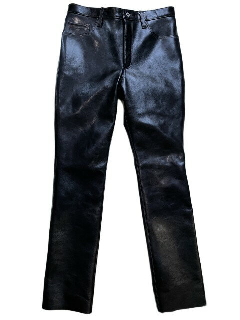 Y'2LEATHERワイツーレザーANILIN STEER ストレートパンツ　革パン　black(tea core) LSP-06