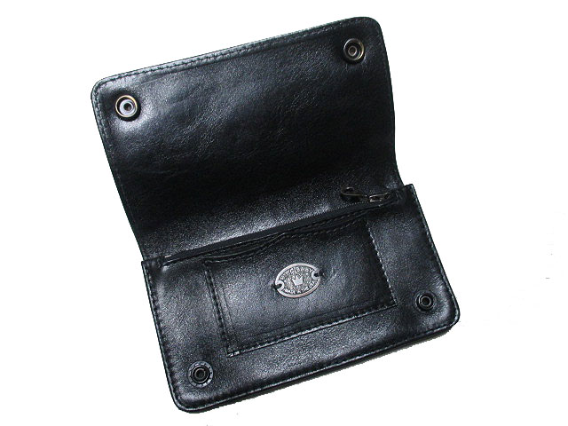 KING BABYキングベイビーBLACK LEATHER /SKULL SNAPS OVER LOGO