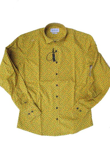 HAMAKI-HOハマキホストレッチアンカー柄シャツyellow HAMAKI-HOハマキホストレッチアンカー柄シャツyellow