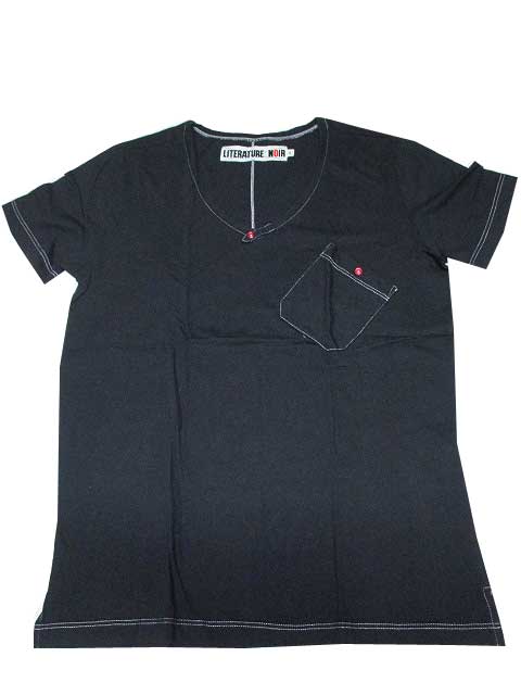 LITERATURE NOIR/リタラチャーノワールMODAL VネックTシャツ　black