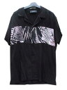 KOLLAR CLOTHINGアロハシャツ RESORT SHIRT - BLACK PALM STRIPE