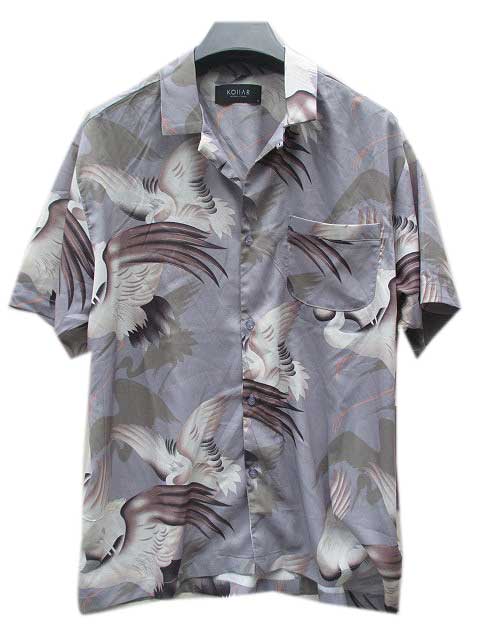 KOLLAR CLOTHINGアロハシャツ　RESORT TEE - PURPLE BIRD