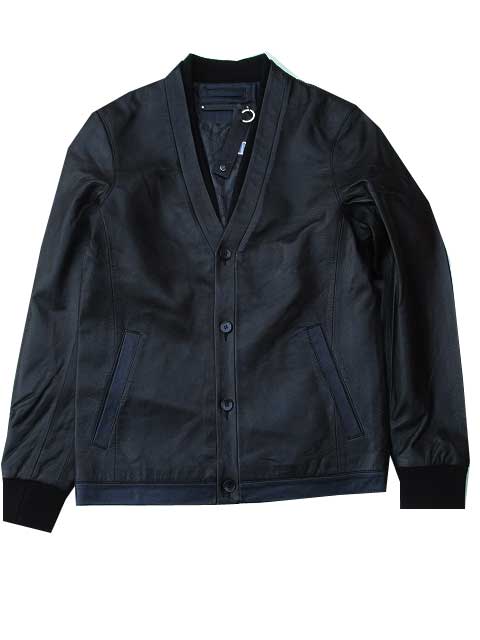 Daniel Wonダニエルウォン chester cardigan レザーカーデblack/navy