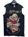 ED HARDY ノースリーブ　DEATH OF LOVE TIGER ラインストーン