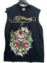 ED HARDY ノースリーブ　DAGGER SKULL ラインストーン　black