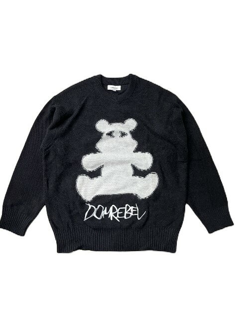 DOM REBEL/ドムレーベルBEARCLOPS KNIT CREWNECK black