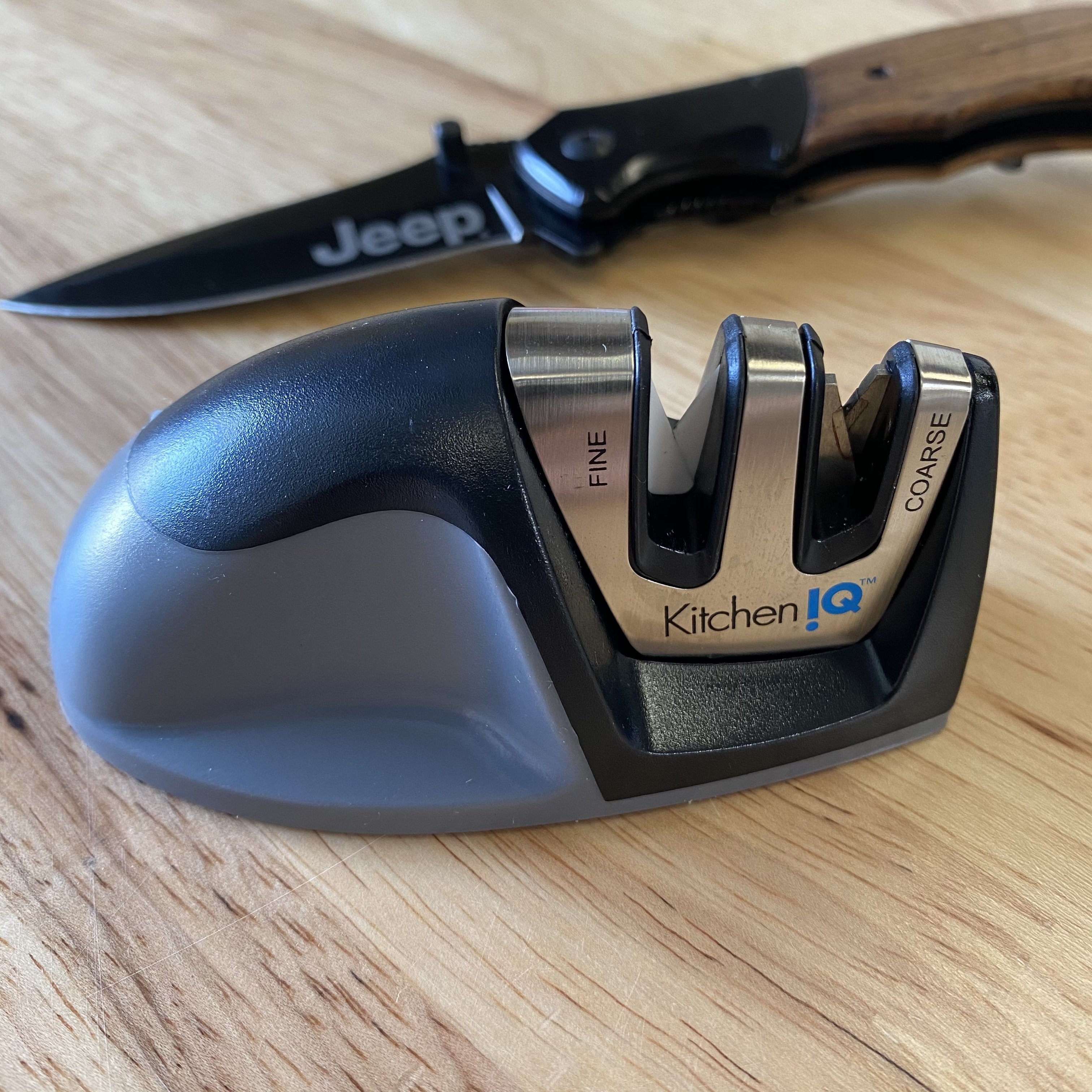 Jeep 公式 ウッドハンドル ポケットナイフ シャープナー付属