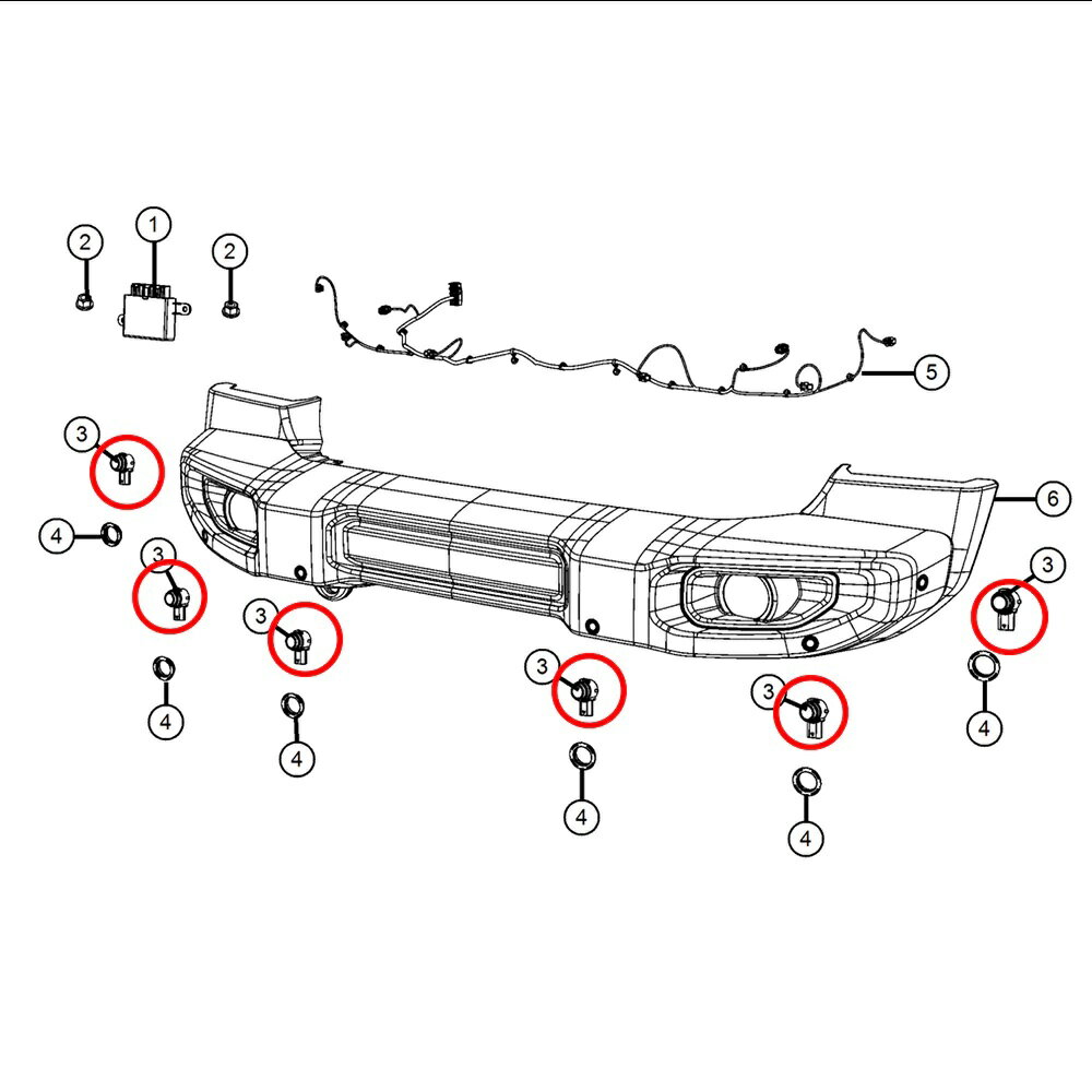 【MOPAR 純正】ジープ JEEP JL 新型ラングラー フロント パーキング アシスト センサー