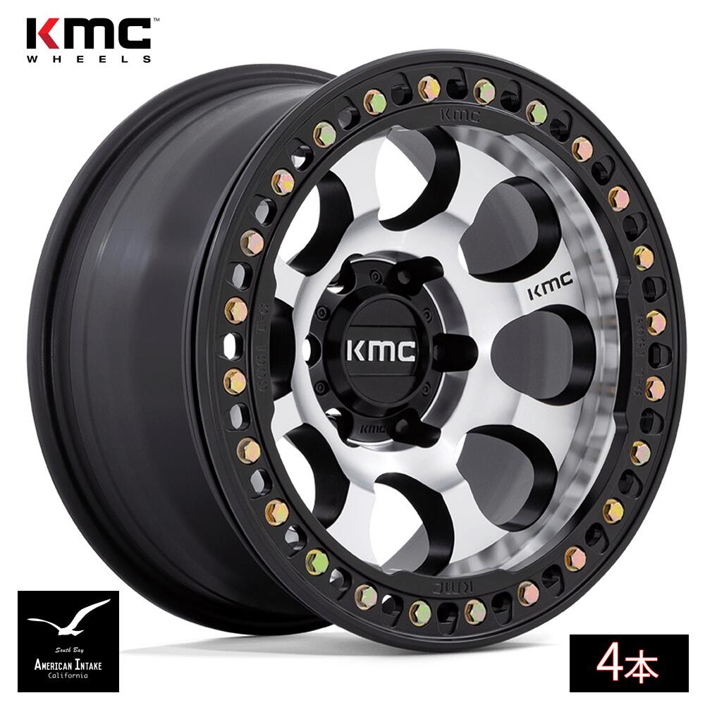 KMC ホイール KM237 RIOT BEADLOCK | MACHINED FACE SATIN BLACK WINDOWS & RING ( 4本 )