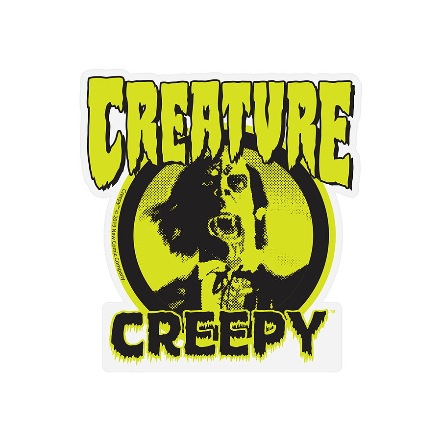 CREATURE クリーチャー3.75 in x 4 in CREATURE X CREEPY STICKERデカール ステッカー シール スケートボード スケボー ストリート sk8 skateboard