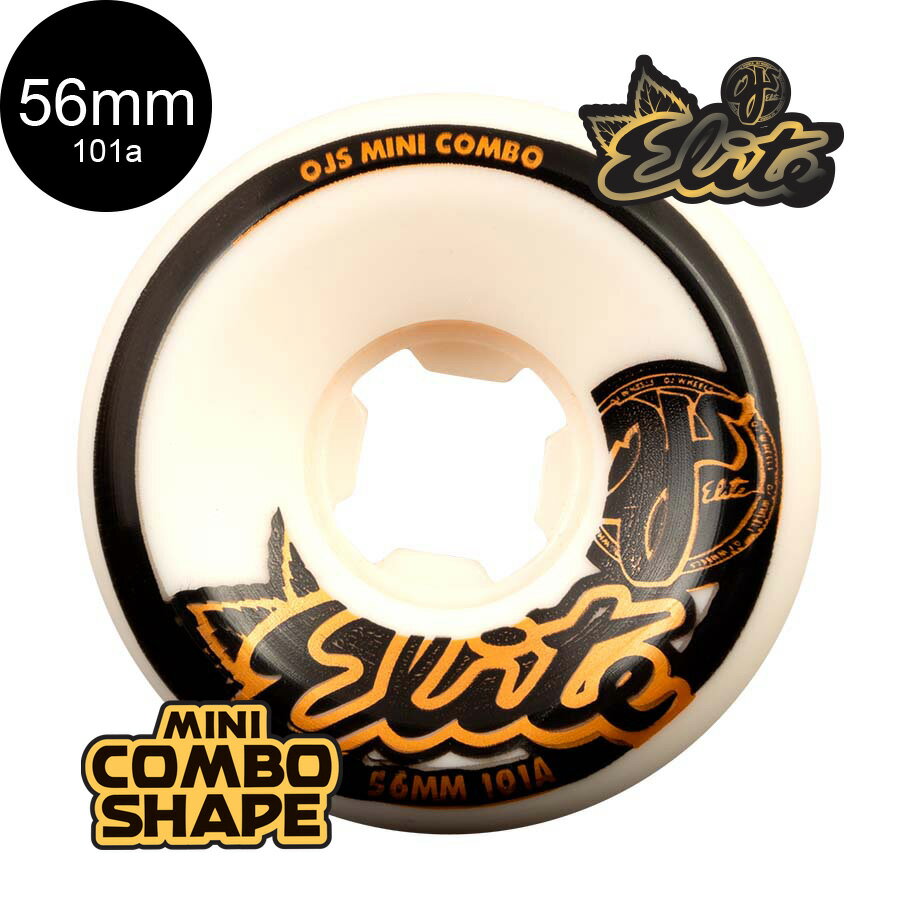 OJ WHEELS オージェイウィール56mm ELITE MINI COMBO 101A TEAM WHEELSハードウィール(4個セット)スケートボード エリート ミニコンボ スケボー sk8 skateboard タイヤ ローラー 車輪 トリック スライド グラインド【2104】