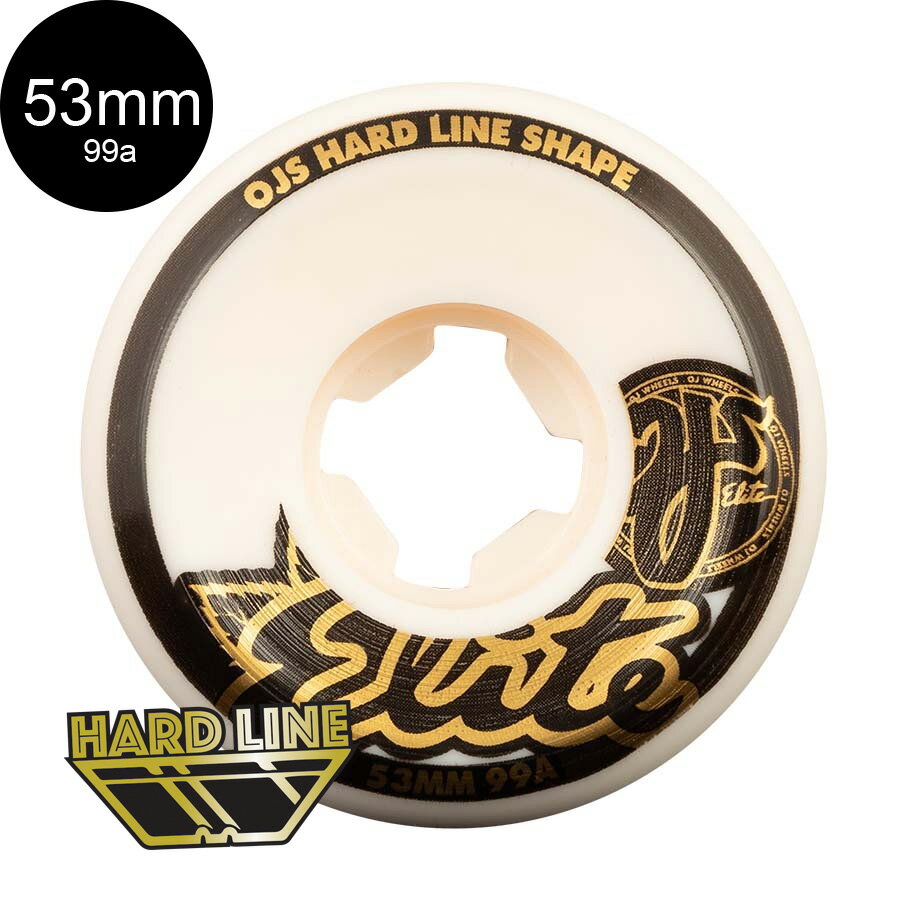 ■OJ WHEELS モデル：53mm ELITE HARDLINE 99A TEAM WHEELS カラー：ホワイト サイズ：53mm 接地面：23mm 幅：34mm 硬さ：99A 正規輸入品 OJ ELITE SERIES Elite ...