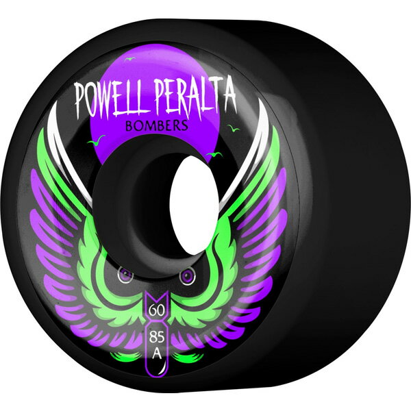 POWELL PERALTA パウエル・ペラルタ60mm BOMBER 3 BLACK 85A WHEELソフトウィール(4個セット)ロングボード ダウンヒル オールドスクール スケートボード スケボー sk8 skateboard タイヤ ローラー 車輪 静か 速い