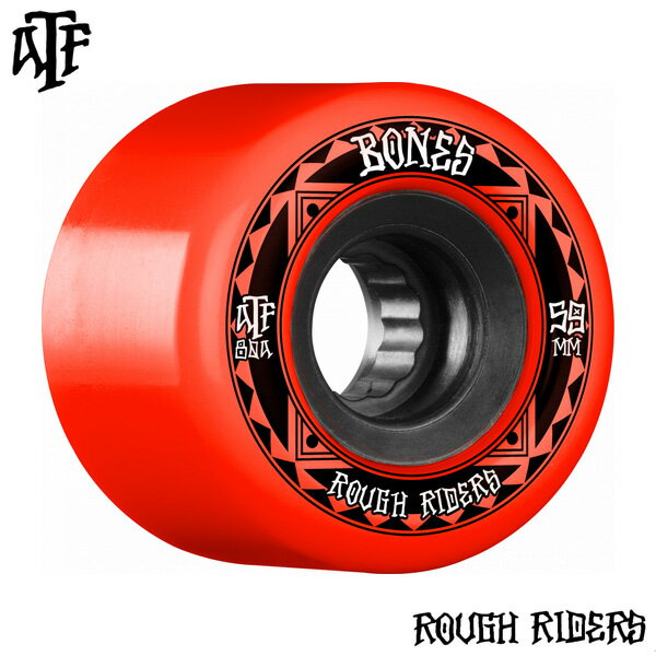 BONES WHEELS ボーンズ ウィール59mm ATF ROUGH RIDER RUNNERS 80A WHEELSソフトウィール(4個セット)レッド ラフ・ライダー クルージング クルーザー スケートボード スケボー sk8 skateboard タイヤ ローラー 車輪 静か 速い