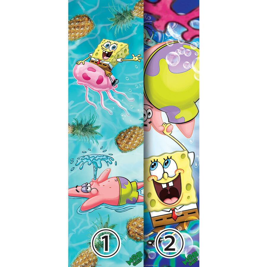 【MOB GRIP モブグリップ】9in x 33in SPONGEBOB SQUAREPANTS #2 SHEETグリップテープ デッキテープ スポンジボブ カートゥーン スケートボード スケボー sk8 skateboard【1911】