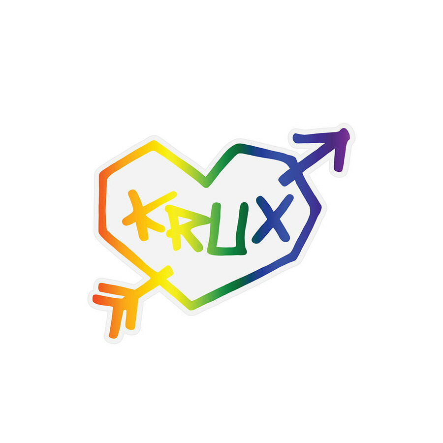 KRUX クラックス4in x 3.25in RAINBOW HEART STICKERステッカー デカール シール スケートボード スケボー sk8 skateboard