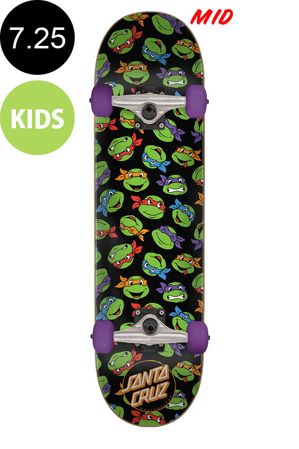 【SANTA CRUZ サンタクルーズ】7.25in x 29.9in TMNT ALLOVER TURTLE SK8 MID COMPLETE※6〜8歳前後推奨 コンプリート(完成組立品) 子供 キッズ 初めて 初心者 おすすめ ミュータント・タートルズ アメコミ プレゼント スケートボード スケボー【1906】