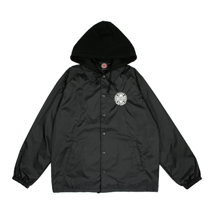 【INDEPENDENT インディペンデント】TRUCK CO. EMBROIDERY HOODED WINDBREAKER MENS BLACKジップフードパーカー フード スケートボード スケボー sk8 skateboard【19SM】(CP)