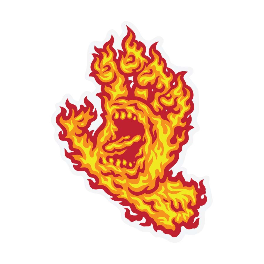 ■SANTA CRUZ SKATEBOARDS 商品詳細 ブランド：SANTA CRUZ(サンタクルーズ) モデル：FLAME HAND STICKER 正規輸入品 サイズ 4.375in x 6in(約11cm x 約15cm) *PCモニターにより若干色が違って見えることがあります。 *商品の仕様は予告なく変更になる場合があります。 【SANTA CRUZ】 1973年カリフォルニアはサンタクルーズにて発足し深い歴史を誇るスケートカンパニーSANTACRUZ。 元々はサーフブランドとしてスタートしたブランドだが、 後にサーフボードの余剰資材を用いて制作した頑強なデッキが支持を集めるようになる。 SCREAMING HANDで知られるアーティストのスクリーミングハンドを起用し、 数々の名作デッキをリリースするほか、クリスチャン・ホソイなどが在籍し、 パンクなアティチュードを誇ったチーム構成とブランドイメージ、 画家的なプロダクト展開とスタイルあふれる映像作品の数々。 スケートボードに革命を起こしたブランドである。 SANTA CRUZ一覧はこちら