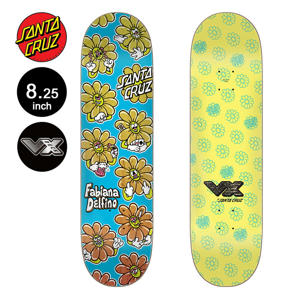 SANTA CRUZ サンタクルーズスケボー デッキ 8.25 VX DELFINO WILDFLOWERファビアナ デルフィノ プロモデル VX ブイエックス スケートボード ストリート sk8 skateboard 板【2212】