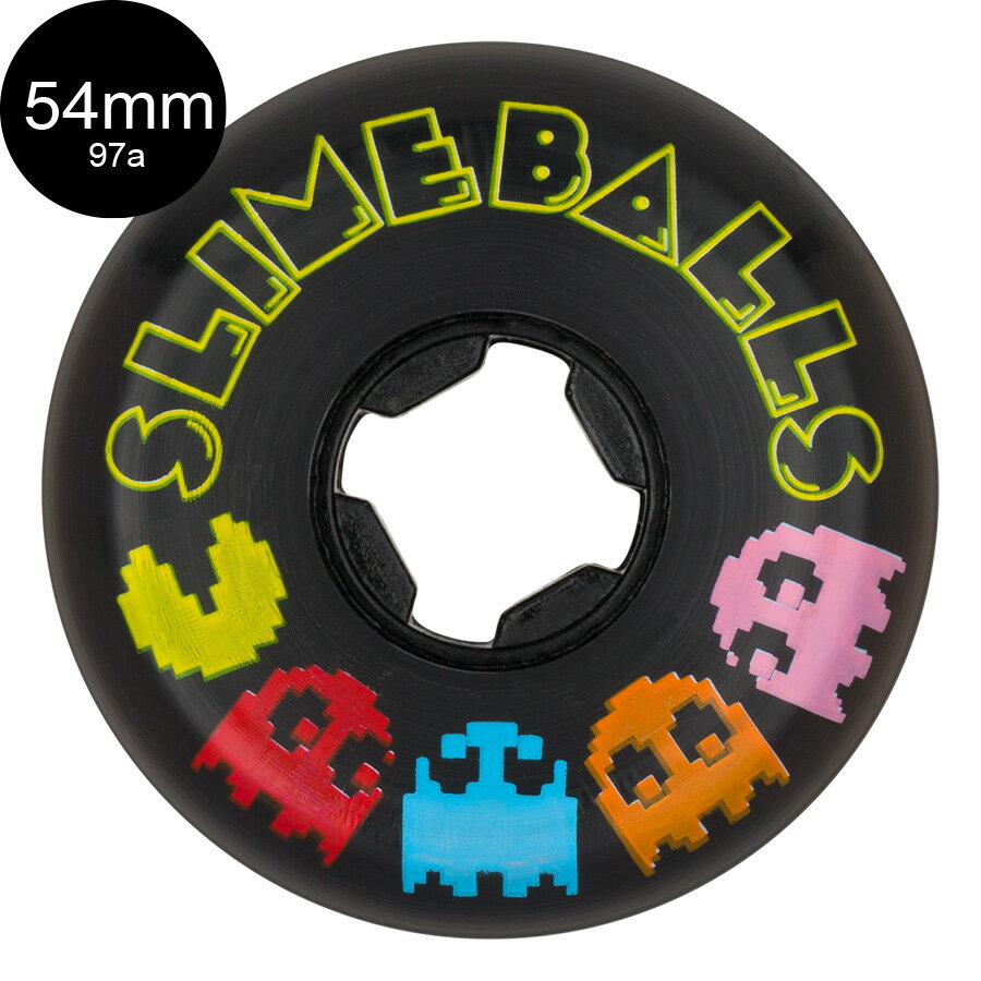 SLIME BALLS スライムボールズ54mm VOMIT MINI PAC-MAN 97A WHEELS BLACKハードウィール(4個セット)ボミットミニ2 パックマン コラボ スケートボード スケボー sk8 skateboard タイヤ ローラー 車輪 トリック スライド グラインド【2302】