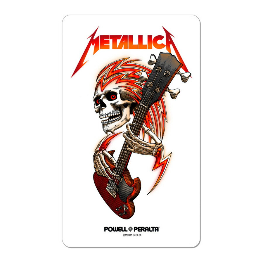 POWELL PERALTA パウエル・ペラルタ3.88in x 6.5in METALLICA COLLAB STICKERステッカー メタリカ デカール スケートボード スケボー sk8 skateboard 1