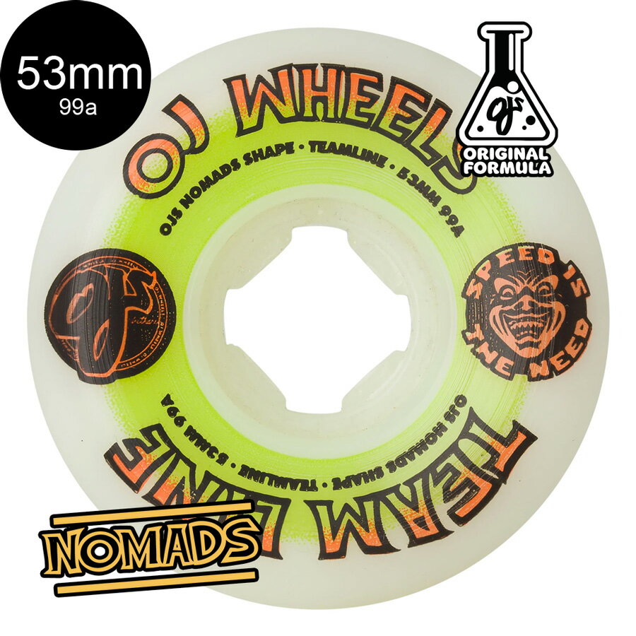 OJ WHEELS 53mm TEAM LINE ORIGINAL WHITE GREEN/ORANGE NOMADS 99A WHEELS ȥܡ ꡼  41å(ȥܡ1ʬ) ܡ sk8 skateboard  顼2208