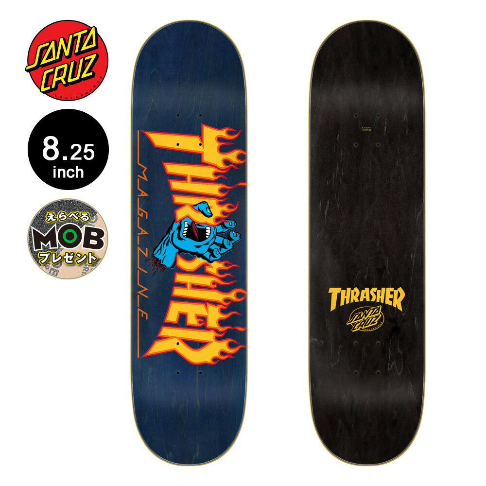 SANTA CRUZ T^N[YXP{[ fbL 8.25 THRASHER SCREAMING FLAME LOGO TEAM DECKXbV[ R{ XN[~Onh XP[g{[h Xg[g sk8 skateboard y2309z