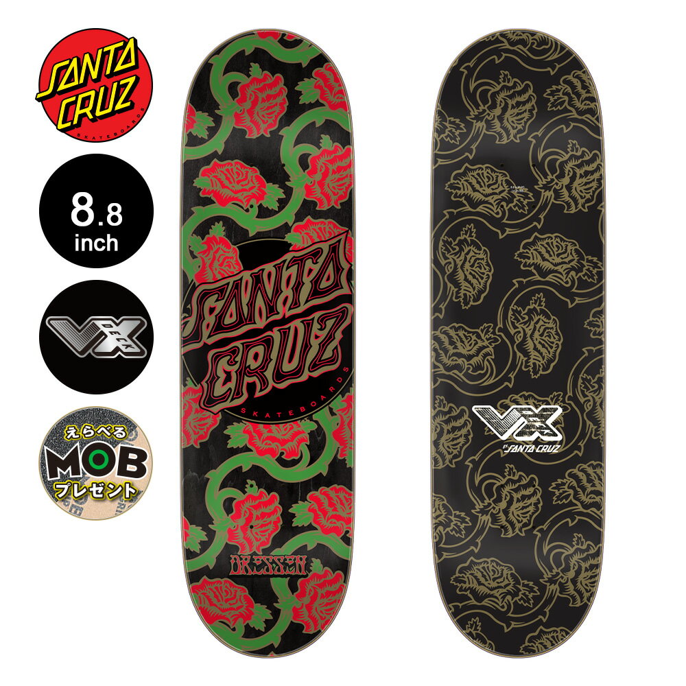 SANTA CRUZ サンタクルーズスケボー デッキ 8.8 DRESSEN ROSES DOT VX DECKエリック・ドレッセン プロモデル VX ブイエックス スケートボード ストリート sk8 skateboard 板【2309】