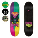 ■CREATURE SKATEBOARDS 商品詳細 ブランド：CREATURE(クリーチャー) モデル：STUBBS MD BIRCH TEAM DECK 7プライ バーチハードウッド 正規輸入品 サイズ 幅：8.0inch(約20.32cm) 長さ：30.5inch(約77.47cm) ノーズ：6.8inch テール：6.5inch ホイールベース：13inch *デッキテープの貼り付けは、お客様ご自身もしくはお近くのスケート販売店にてお願い致します。 *PCモニターにより若干色が違って見えることがあります。 *商品の仕様は予告なく変更になる場合があります。 *こちらの商品は返品・交換をお受付けできません。 【CREATURE】 ホラー映画をモチーフにした明確なブランドビジョンと、プールやコンクリートセクションを攻め立てるスタイルを確立し、揺るぎない存在感でシーンに君臨するヘッシュなブランドCREATURE。 1993年にブランドが始動したが、98年に忽然と姿を消し闇の中に。。 そして2004年長年の沈黙を破ってハードコアなスケートヴァンパイア達が集結し、突然の復活で墓場から蘇った。 ブラックとグリーンのブランドカラーを基準に、ホラーテイストの激しいグラフィックで特徴でヘッシュなスケーター達に支持されているブランドである。 CREATURE一覧はこちら ■プラス550円で、デッキテープの変更が可能です。 （Graphic MOB or Cut MOB） 別途お買い上げいただき、ご注文後に金額の変更をおこないます。 【MOB GRIP（モブ グリップ）の特徴】 粗めの仕様で、しっかりとしたグリップ力が魅力です。 テープに開けられた多くの穴が空気を逃がし、気泡をつくらずデッキに張り付けることができます。 防水仕様で耐久性があり、グリップが消耗しにくいのが特徴です。 粘着性の強い接着剤を使用し、少々の熱さや寒さでは剥がれません。 グリップテープ一覧はこちら