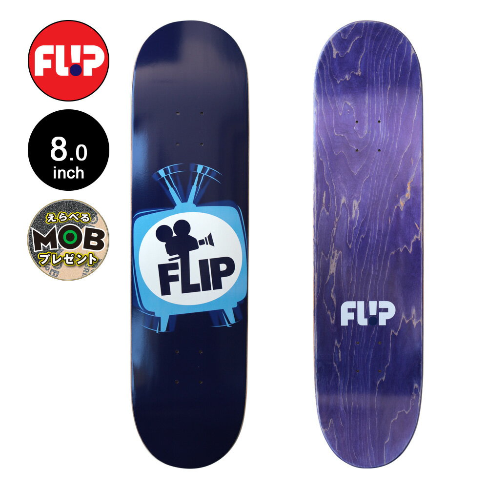 FLIP フリップスケボー デッキ 8.0 TV LOGO BLUE TEAM DECKスケートボード スケボー ストリート sk8 skateboard 板【2307】