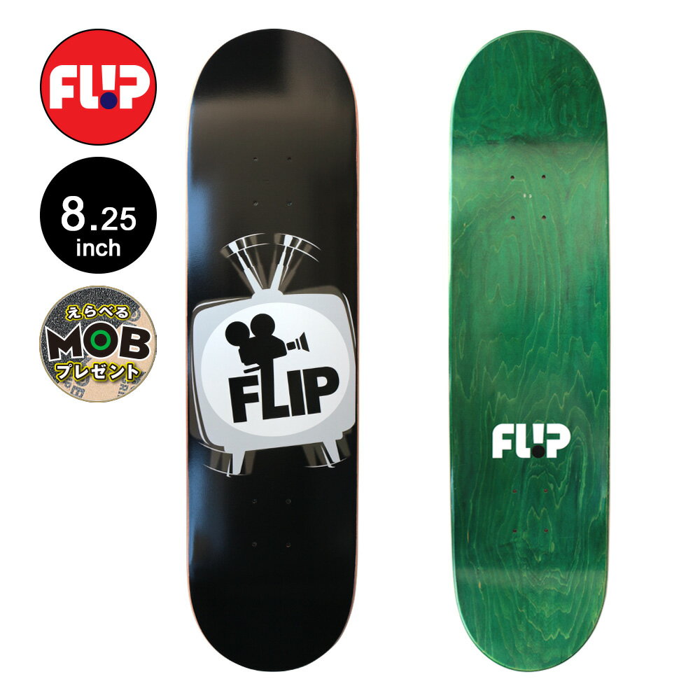 FLIP フリップスケボー デッキ 8.25 TV LOGO BLACK TEAM DECKスケートボード スケボー ストリート sk8 skateboard 板【2307】