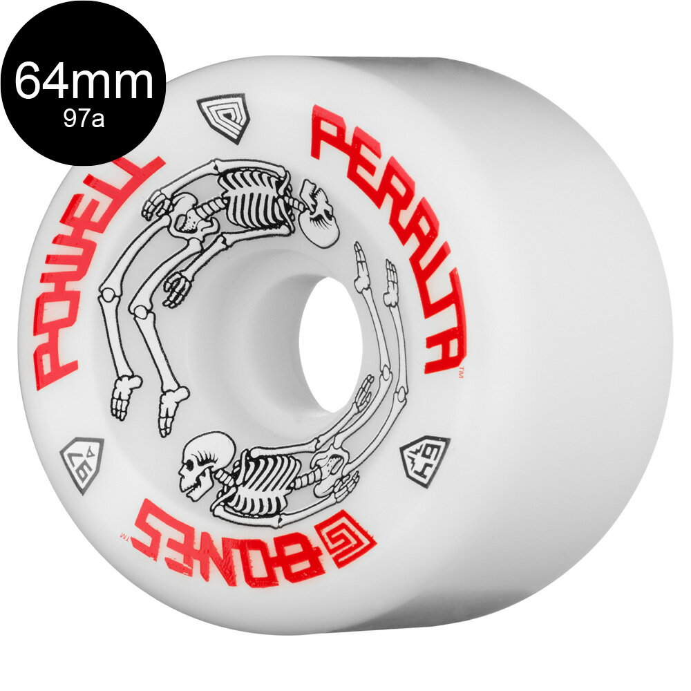 POWELL PERALTA パウエル・ペラルタ64mm G-BONES 97A WHITE WHEELSハードウィール(4個セット)Gボーンズ ロングボード オールドスクール スケートボード スケボー sk8 skateboard タイヤ ローラー 車輪 トリック スライド グラインド【2401】 1