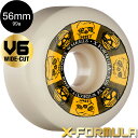 BONES WHEELS ボーンズ ウィール56mm X-FORMULA BLACK & GOLD V6 WIDE-CUT 99A WHEELSハードウィール(4個セット)ホワイト エックスフォーミュラー X99 スケートボード スケボー sk8 skateboard タイヤ ローラー 車輪 トリック スライド グラインド【2311】