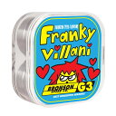 ■BRONSON SPEED CO. 商品詳細 モデル：FRANKY VILLANI PRO G3 BEARING カラー：FRANKY VILLANI 正規輸入品 Bronson G3は工業規格(ABEC)ではなく、スケートボード専用ベアリングとして開発されており、スケートボードに最適な回転性能や着地時の衝撃からボールベアリングを守るインパクトゲージを採用。 また、工場から新鮮な製品を届けるために製造後、窒素を充填したシュリンクラップをすることで金属やオイルの酸化を防ぎ、いつでも工場出荷のクオリティを保っています。 *PCモニターにより若干色が違って見えることがあります。 *商品の仕様は予告なく変更になる場合があります。 【BRONSON SPEED CO】 SANTA CRUZやINDEPENDENTなどを製造・販売を行う“NHSマニファクチャー＆ディストリビューション”が力を注ぎ、開発をしたNEWベアリングブランド「BRNSON SPEED CO.」 完全スケートボード用ベアリングとして開発・テストを行い、2015年に“G3”が誕生した。 工業用とは違い、スケートボード用として開発されている為、カーブ・ステアの衝撃にも耐えうる耐インパクト性能。 ゴミ・土・水の侵入などを防ぐシールドや、オイルはセラミックを配合し、回転の促進や回転の磨耗から保護し、さらにサビや腐食などからも守る耐腐食・耐磨耗性を兼ね備えています。 サポートライダーの豪華さからも性能の高さや、信頼度の高さが伺えます。 BRONSON SPEED CO一覧はこちら